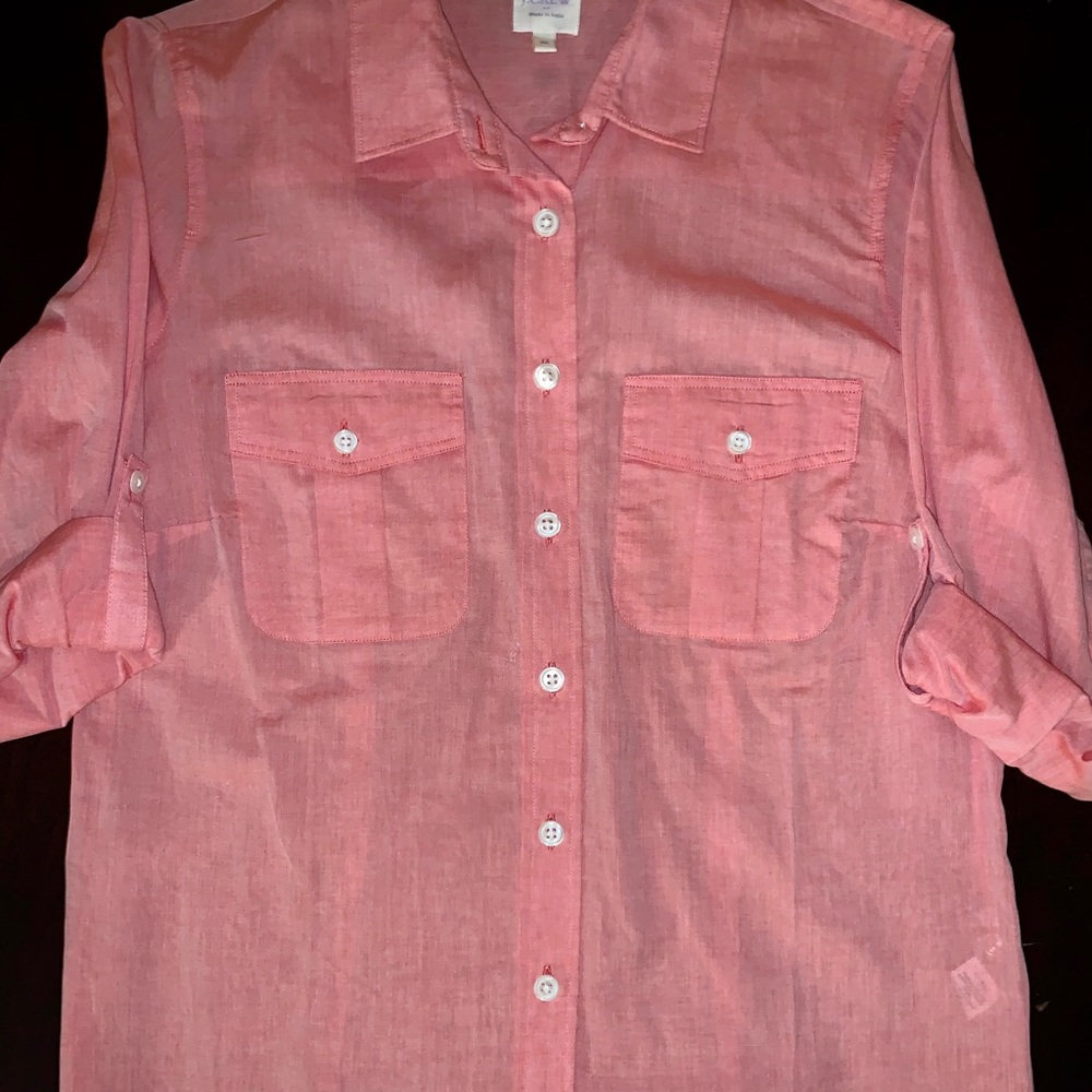 J Crew. Women’s Coral Oxford Shirt